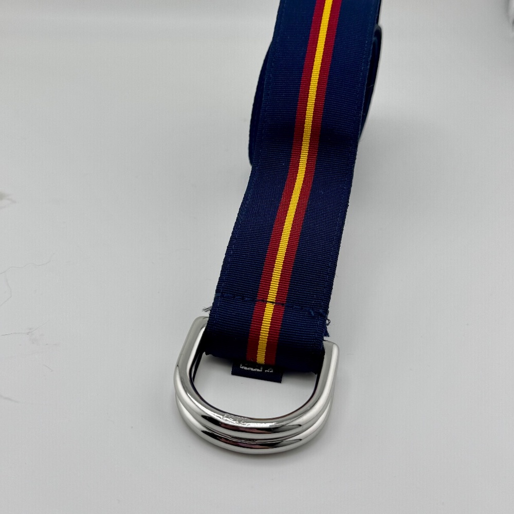 Polo by Ralph Lauren Navy Webbing Belt with Red and Yellow Stripes